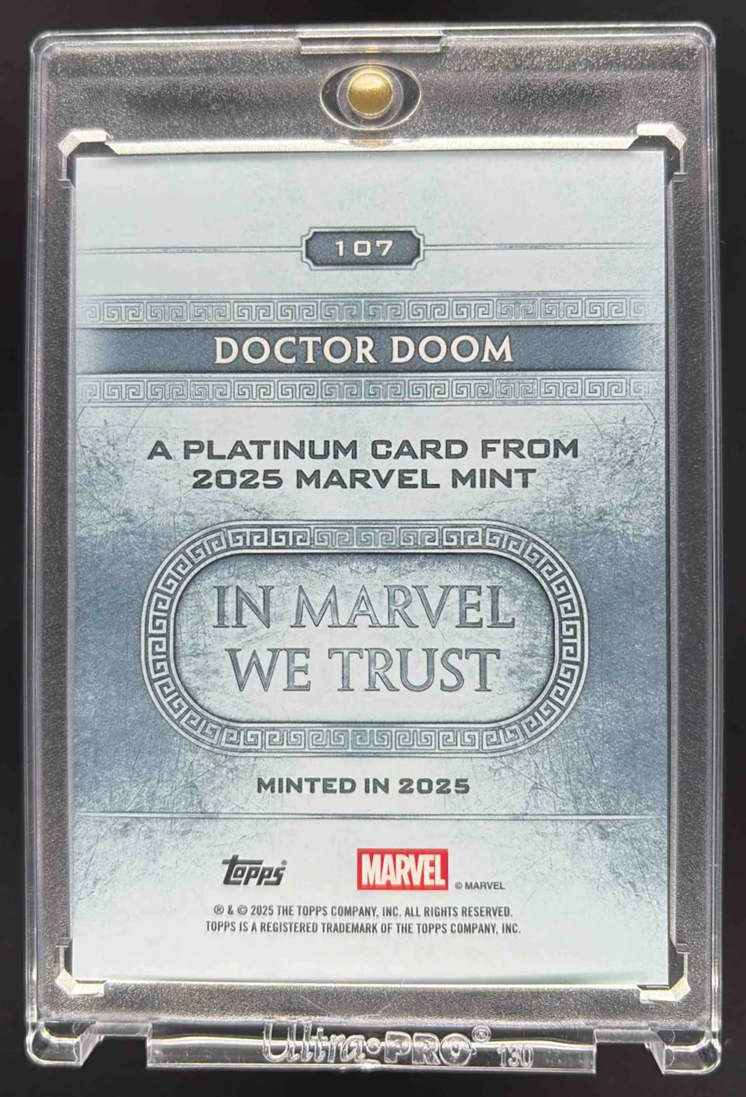 2025 Topps Marvel Minted Platinum #107 Doctor Doom /99 - Image 2