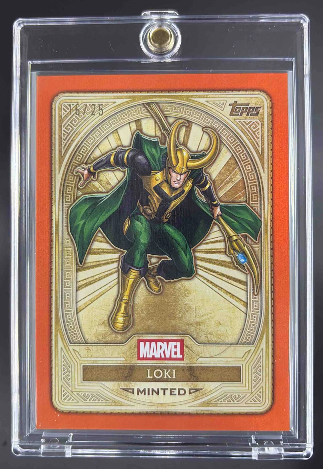 2025 Topps Mint Marvel Orange Foil #80 Loki Gold /25