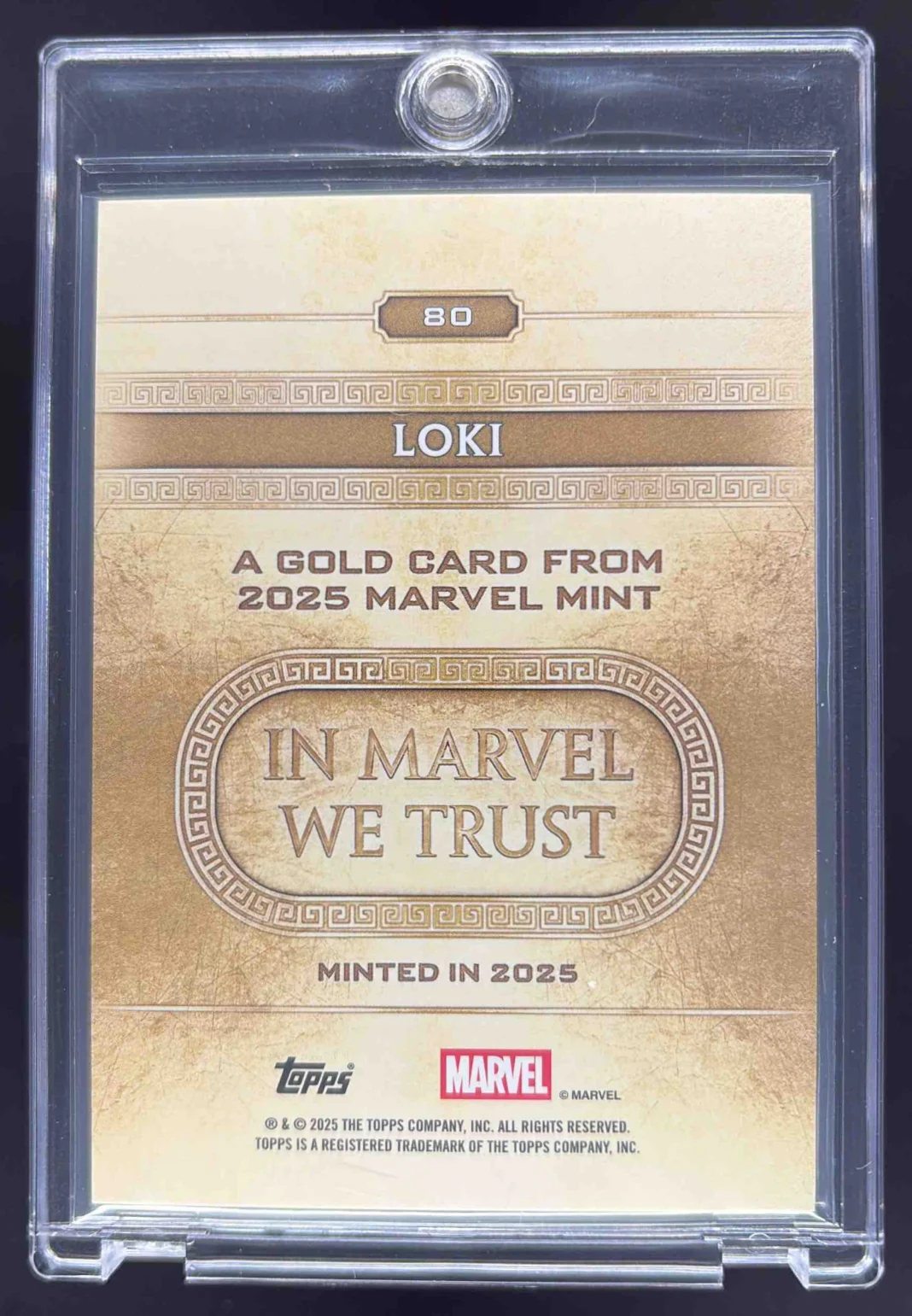 2025 Topps Mint Marvel Orange Foil #80 Loki Gold /25 - Image 2
