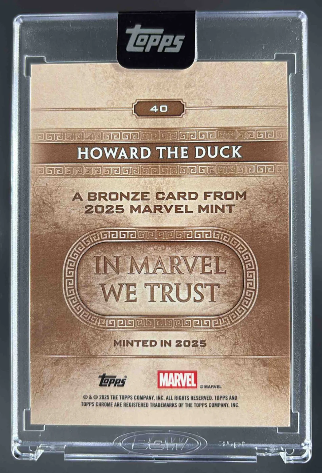 2025 Topps Mint Marvel Chrome Refractor #40 Howard the Duck Bronze /100 - Image 2
