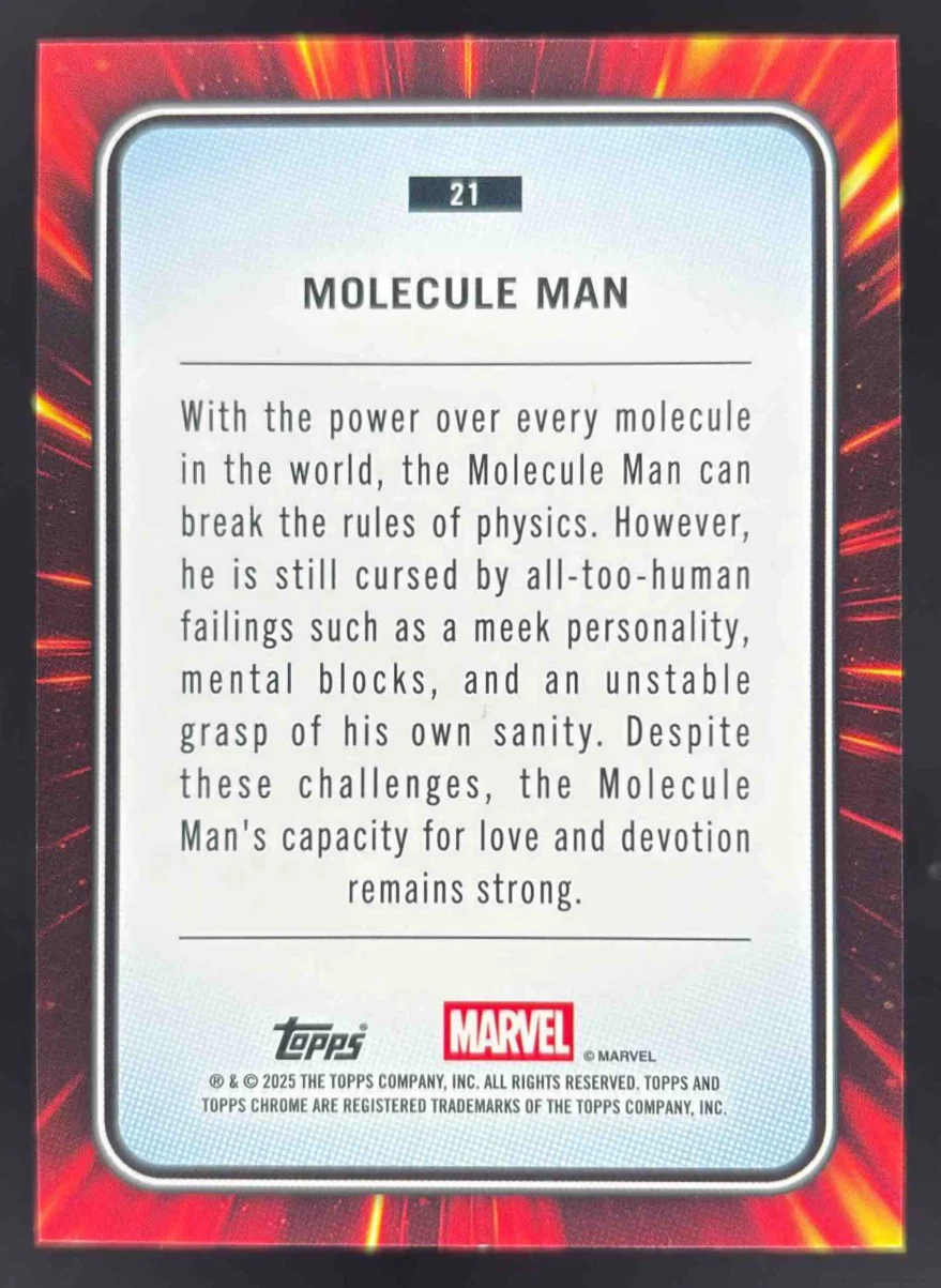 2025 Topps Chrome Marvel Gold Wave Refractor #21 Molecule Man /50 - Image 2