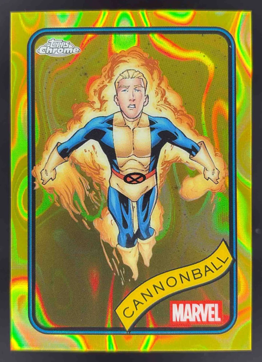 2025 Topps Chrome Marvel Yellow Lava Refractor #51 Cannonball