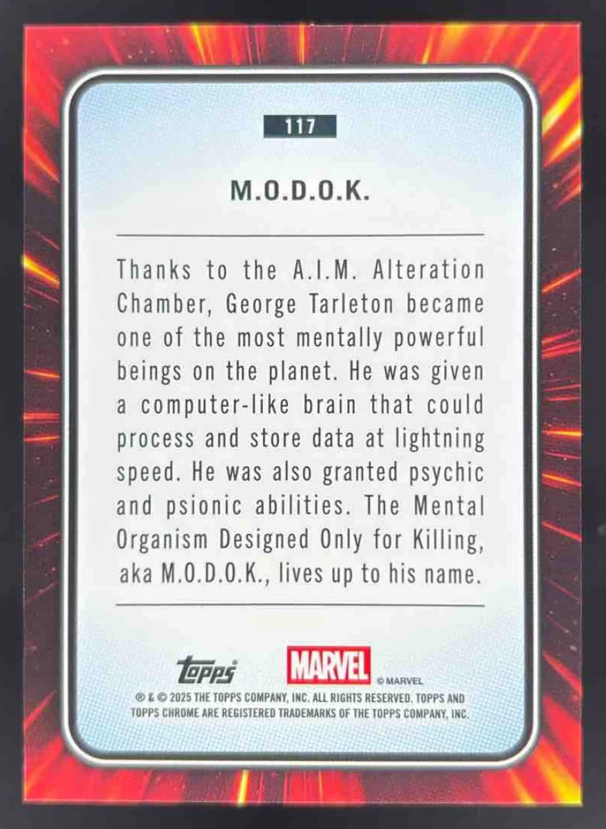 2025 Topps Chrome Marvel Gold Wave Refractor #117 M.O.D.O.K. /50 - Image 2