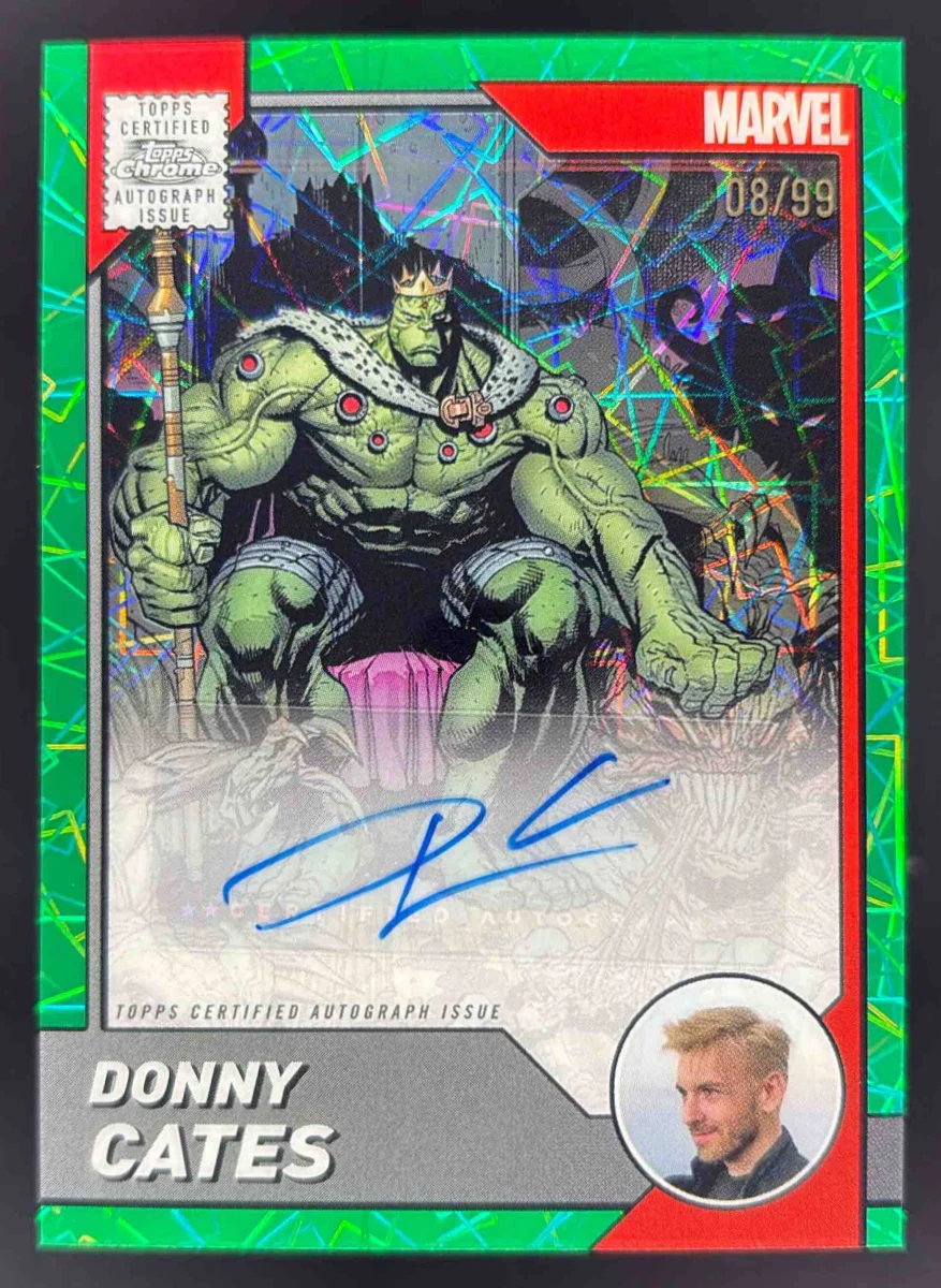 2025 Topps Chrome Marvel Artist & Writer Hulk Green Lazer Donny Cates Auto /99