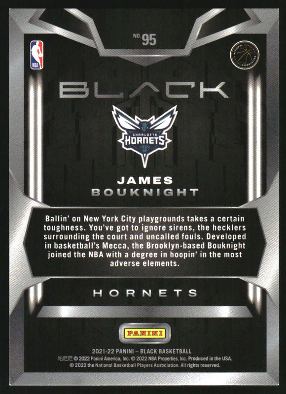 2021-22 Panini Black Platinum #95 James Bouknight RC Rookie 1/1 - Image 2