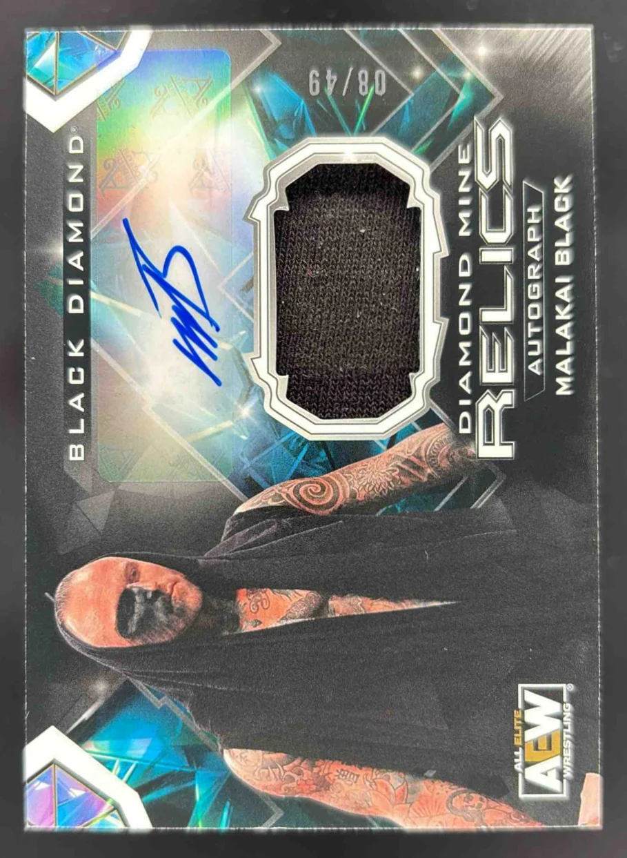 2024 Upper Deck AEW Black Diamond Wrestling Mine Relics Malakai Black Auto /49