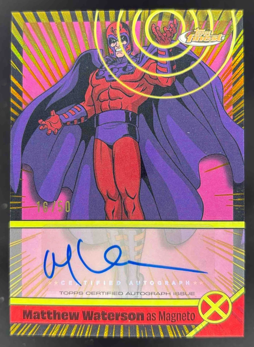 2025 Topps Finest X-Men '97 Voice Actor Gold Matthew Waterson Magneto Auto /50