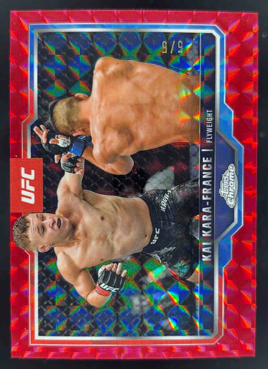 2025 Topps UFC Chrome Red Geometric Refractor #81 Kai Kara-France /5