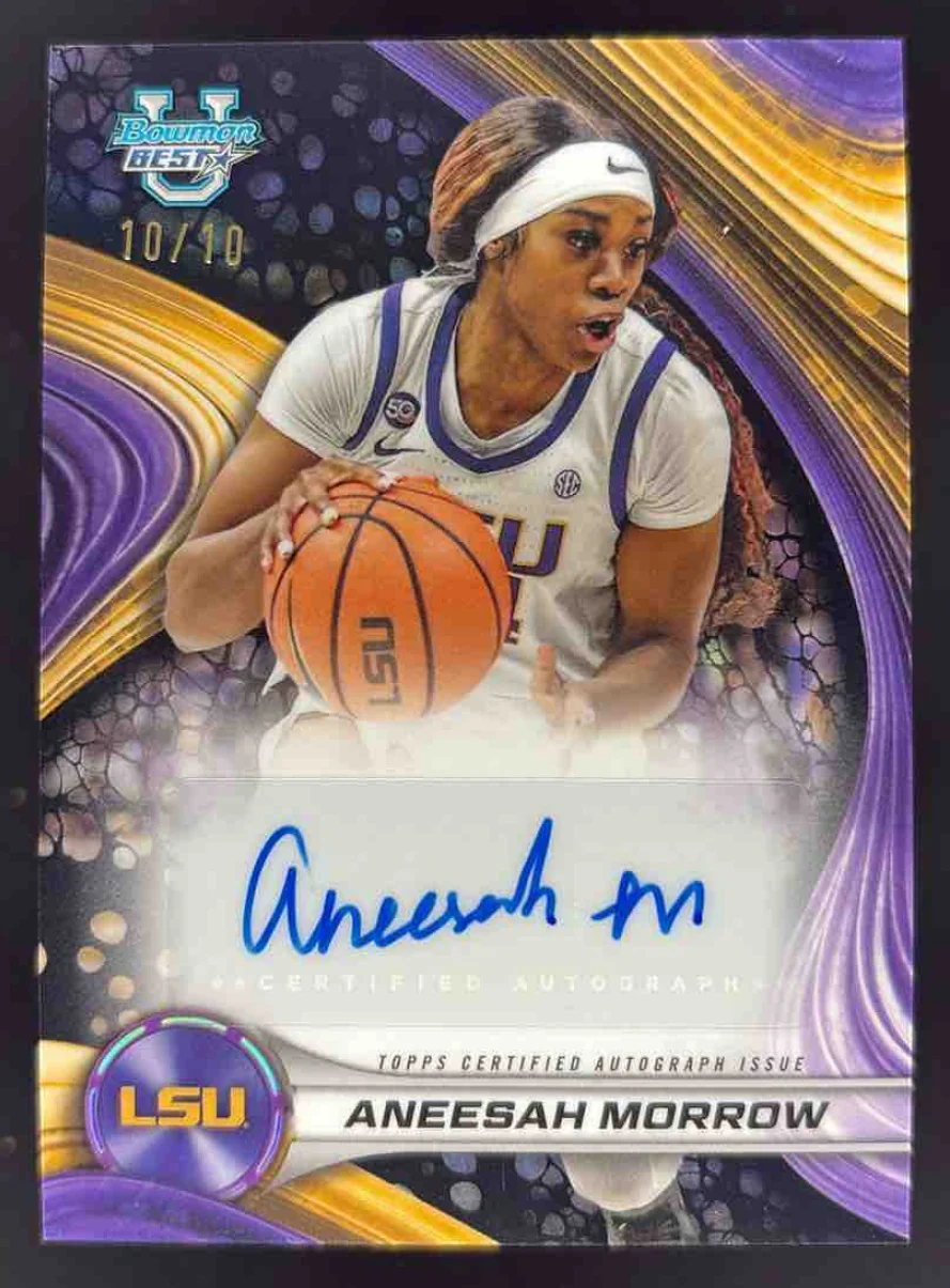 2024-25 Bowman's Best University Black Refractor #B24-AM Aneesah Morrow Auto /10