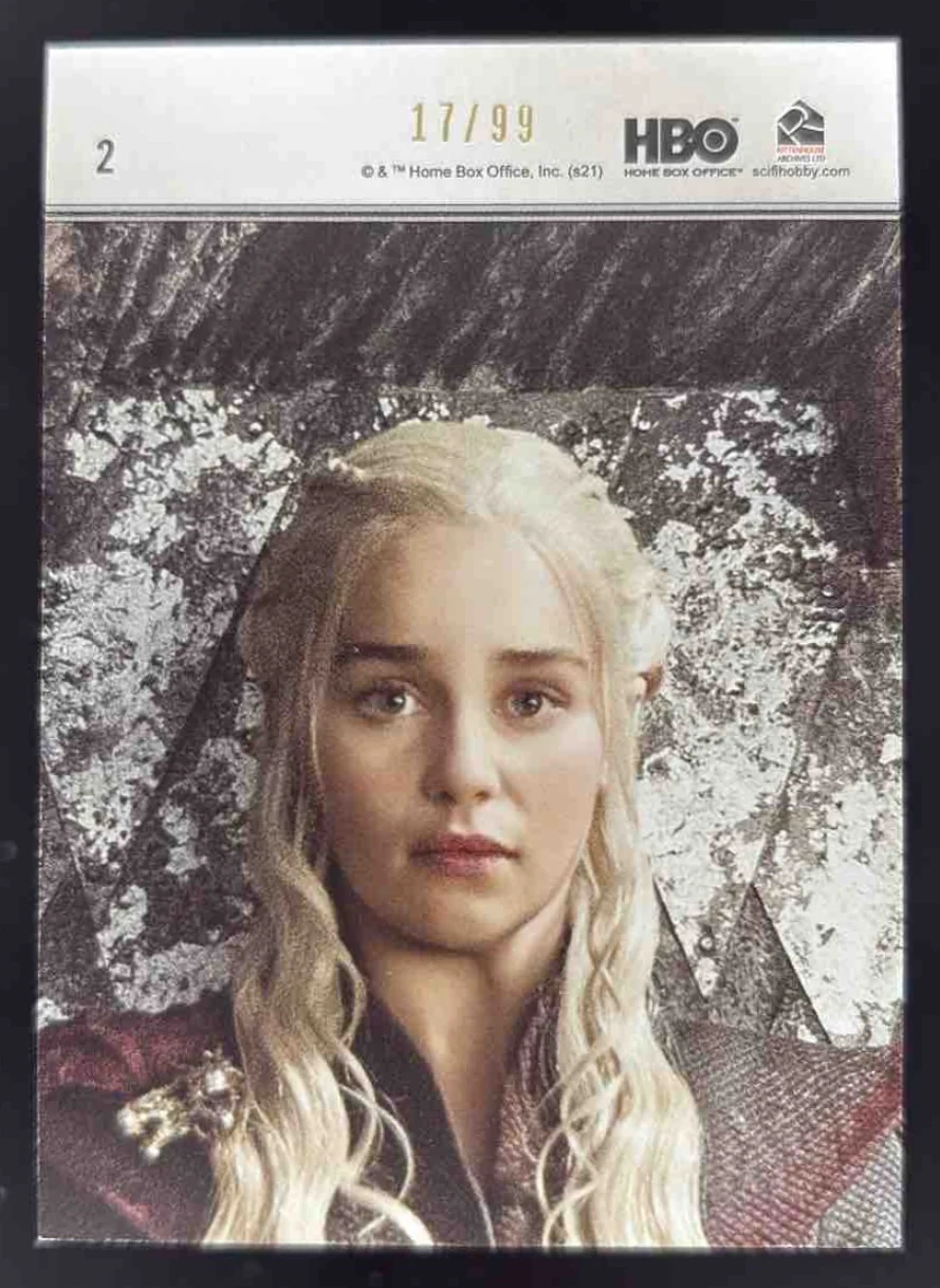 2021 Game of Thrones Iron Anniversary Series 1 Gold #2 Daenerys Targaryen /99 - Image 2