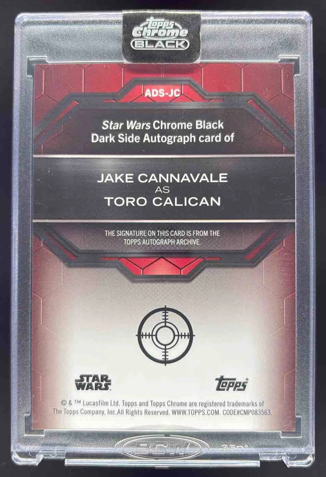 2024 Topps Chrome Black Star Wars Dark Side Red Jake Cannavale Auto /5 - Image 2