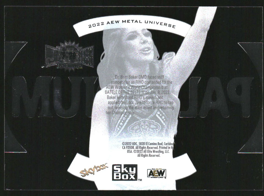 2022 Skybox AEW Metal Universe Palladium #P29 Dr. Britt Baker DMD - Image 2