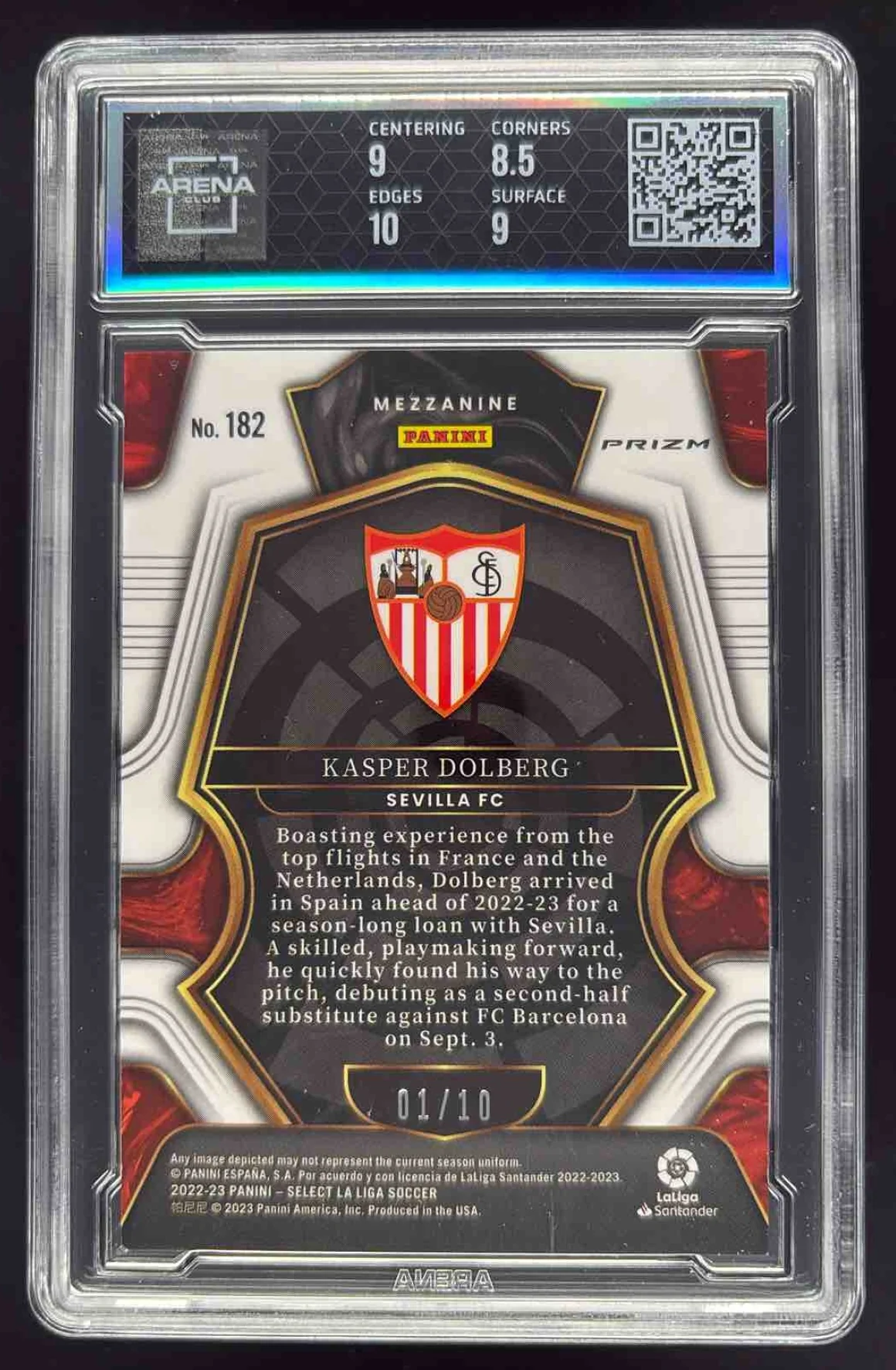 2022 Panini Select La Liga Gold #182 Kasper Dolberg Mezzanine /10 Arena 9 - Image 2