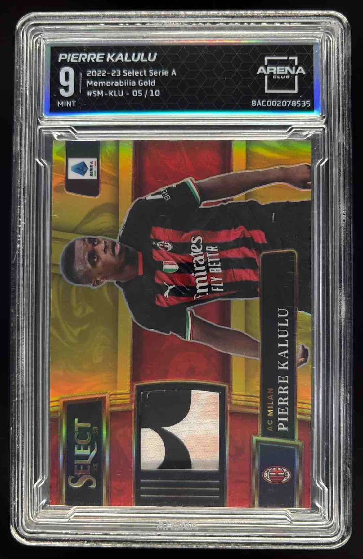 2022 Select Serie A Select Memorabilia Gold #SM-KLU Pierre Kalulu /10 Arena 9