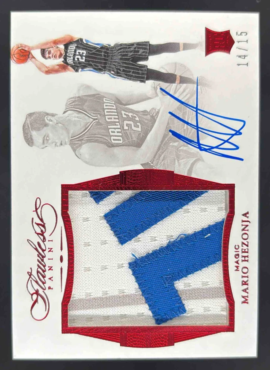 2015-16 Flawless Star Swatch Signatures Ruby #SR-MH Mario Hezonja RC Auto /15