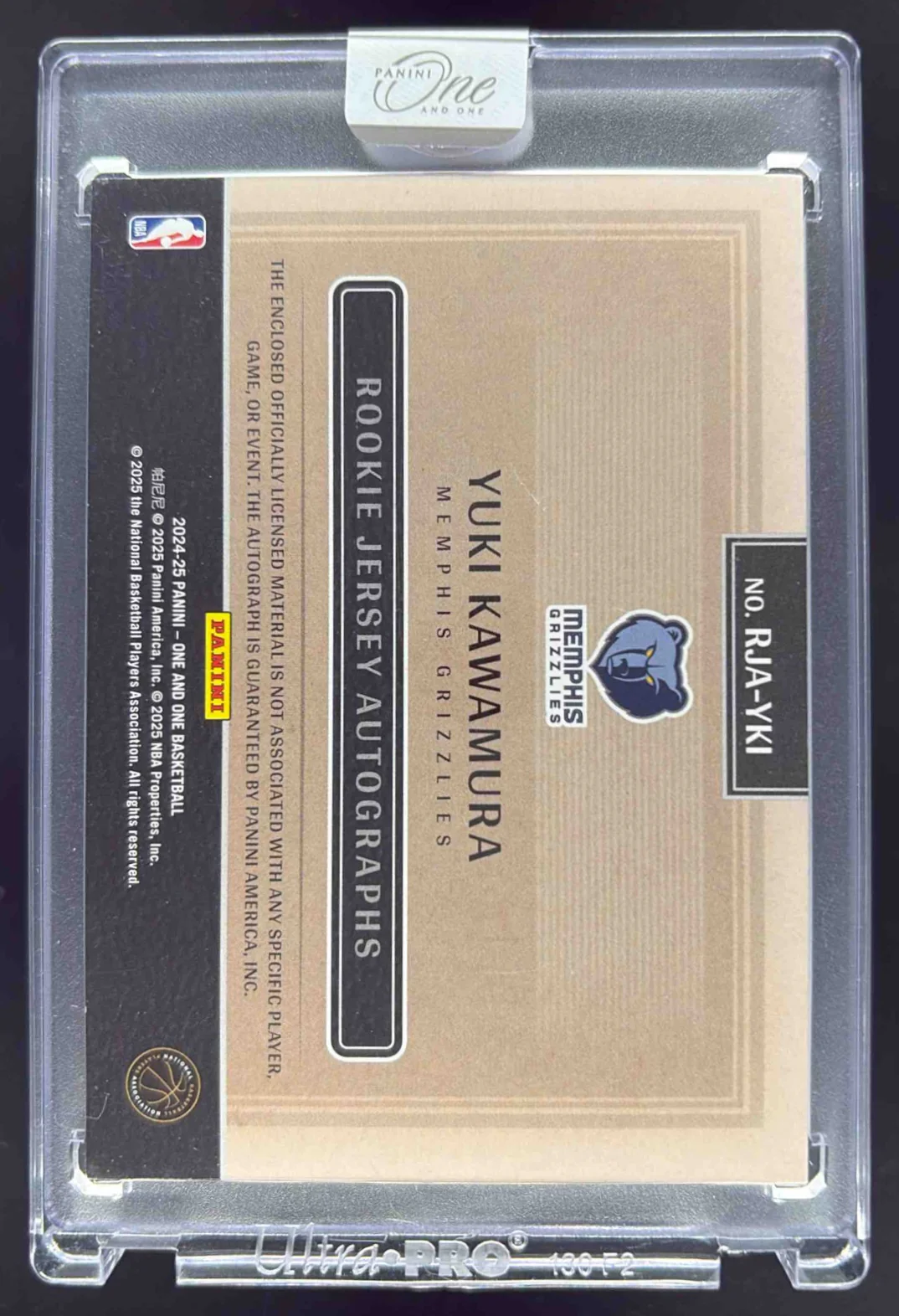 2024-25 Panini One and One Rookie Jersey Autographs #16 Yuki Kawamura Auto /99 - Image 2