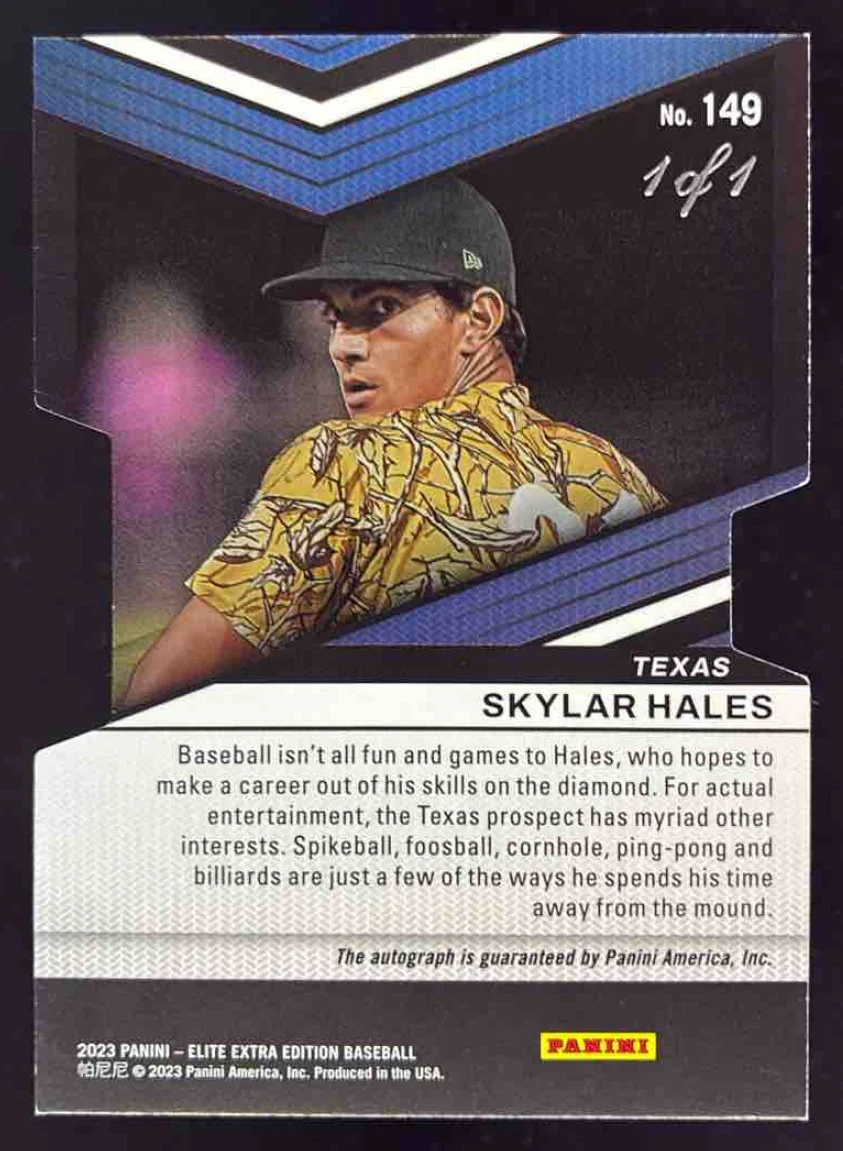 2023 Elite Extra Edition Signatures Black Die Cut #149 Skylar Hales Auto 1/1 - Image 2