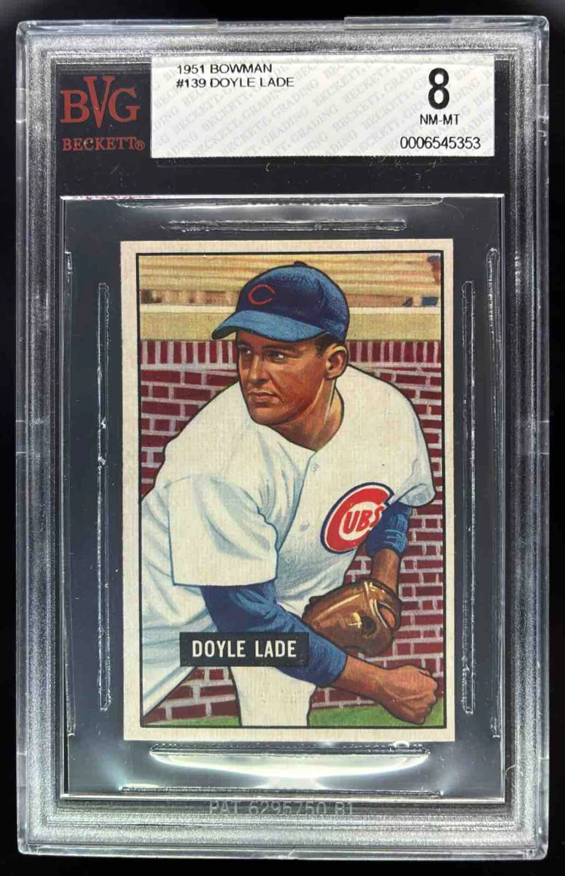 1951 Bowman #139 Doyle Lade BGS 8