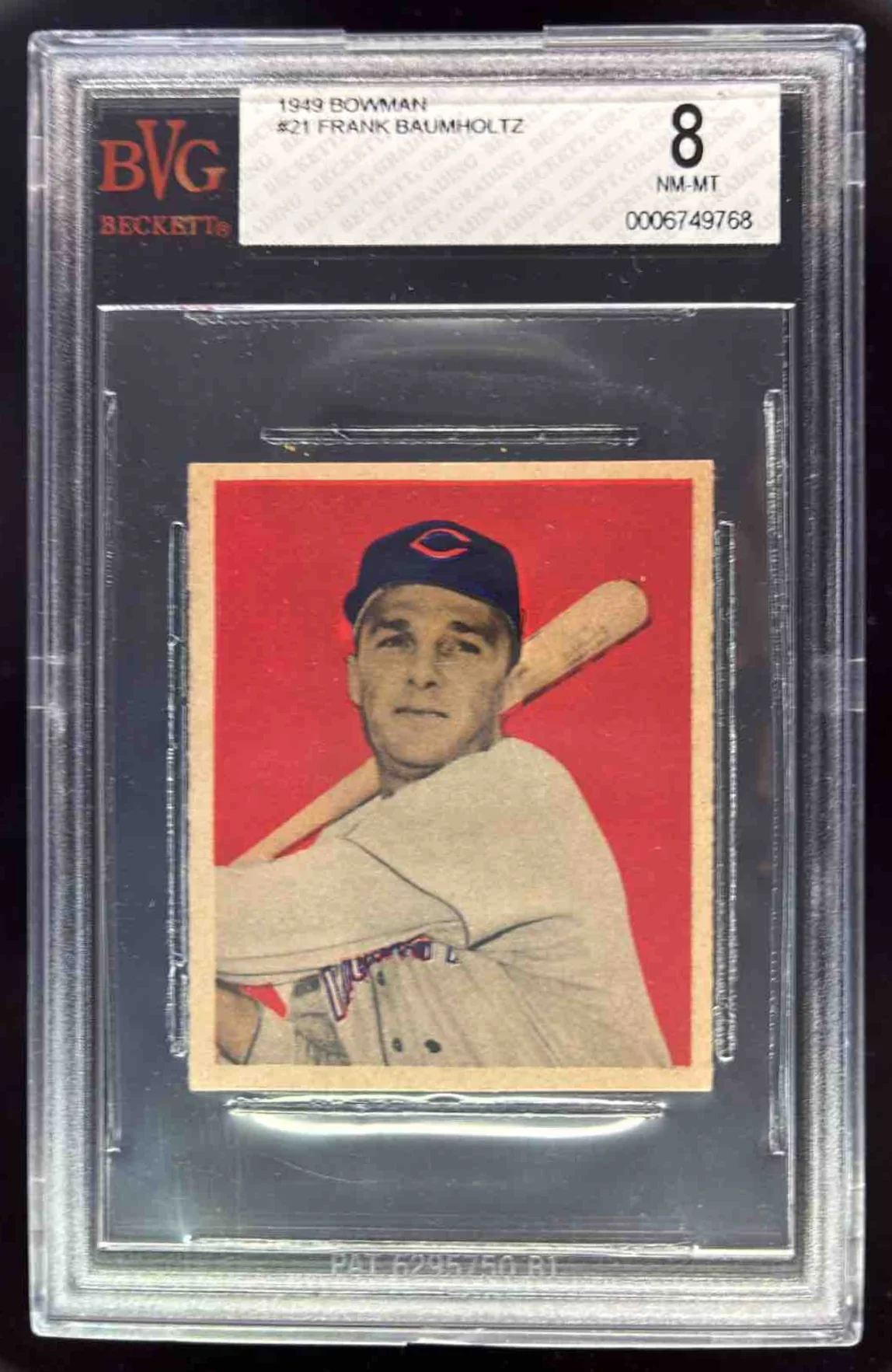 1949 Bowman #21 Frank Baumholtz RC BGS 8