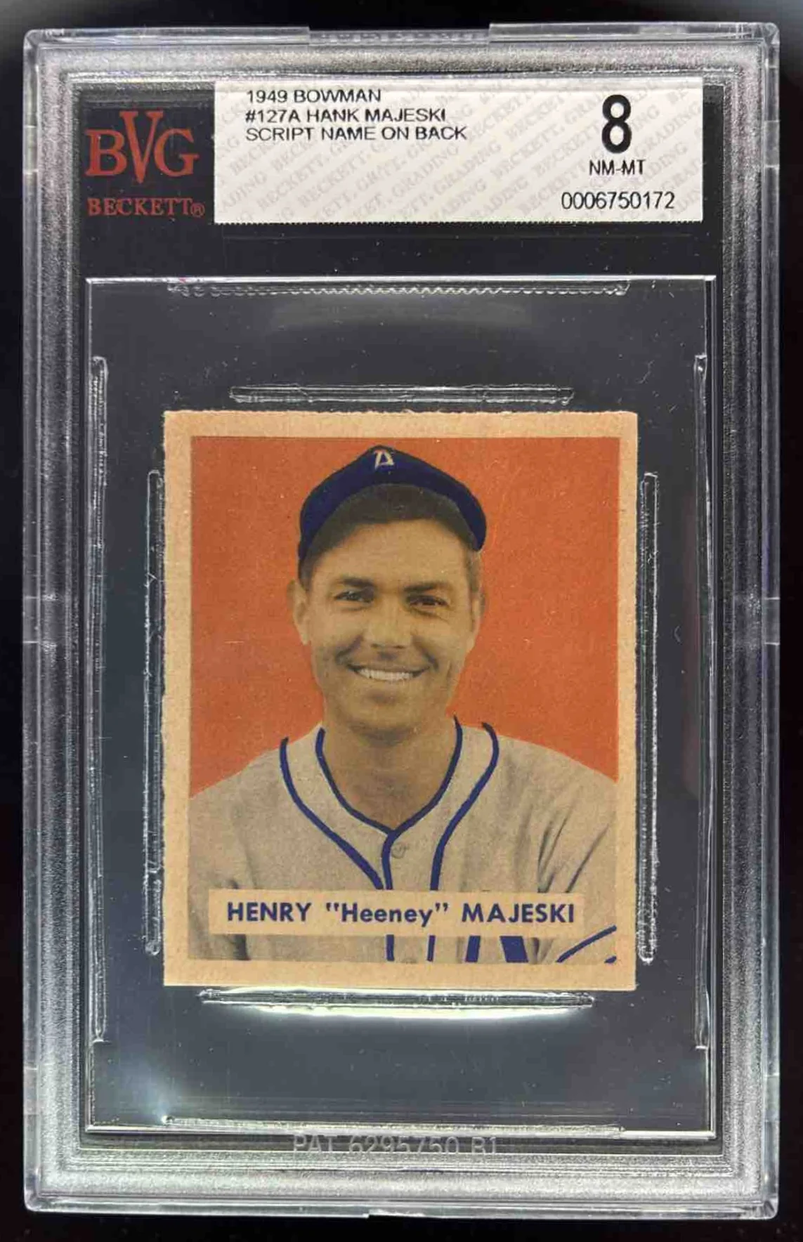 1949 Bowman #127a Henry Majeski RC BGS 8