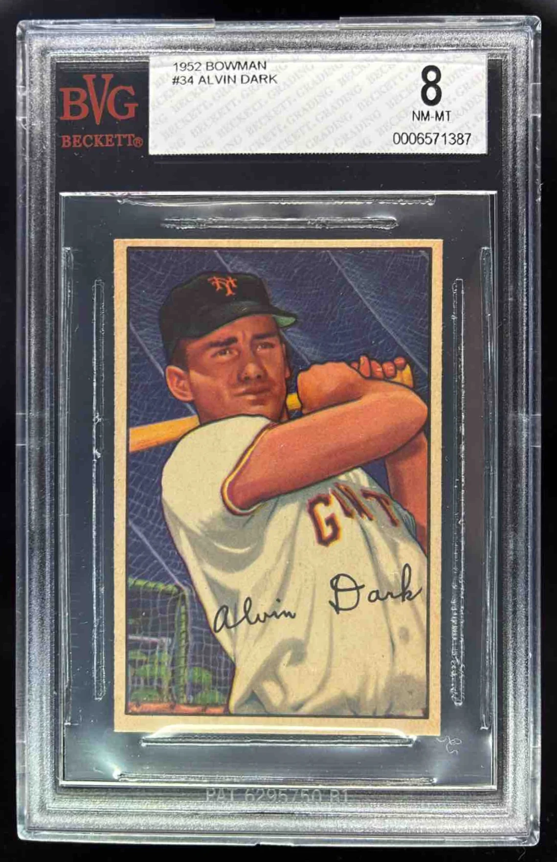 1952 Bowman #34 Al Dark UER BGS 8