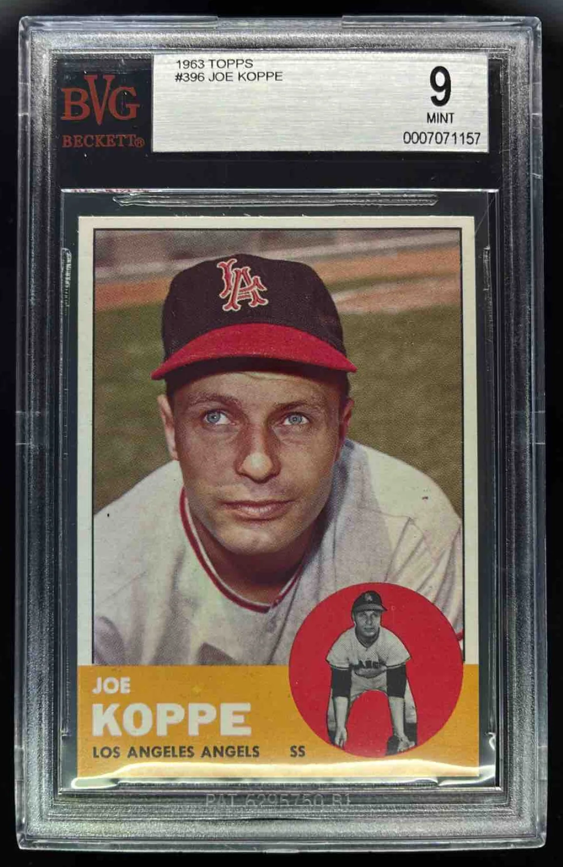 1963 Topps #396 Joe Koppe BGS 9