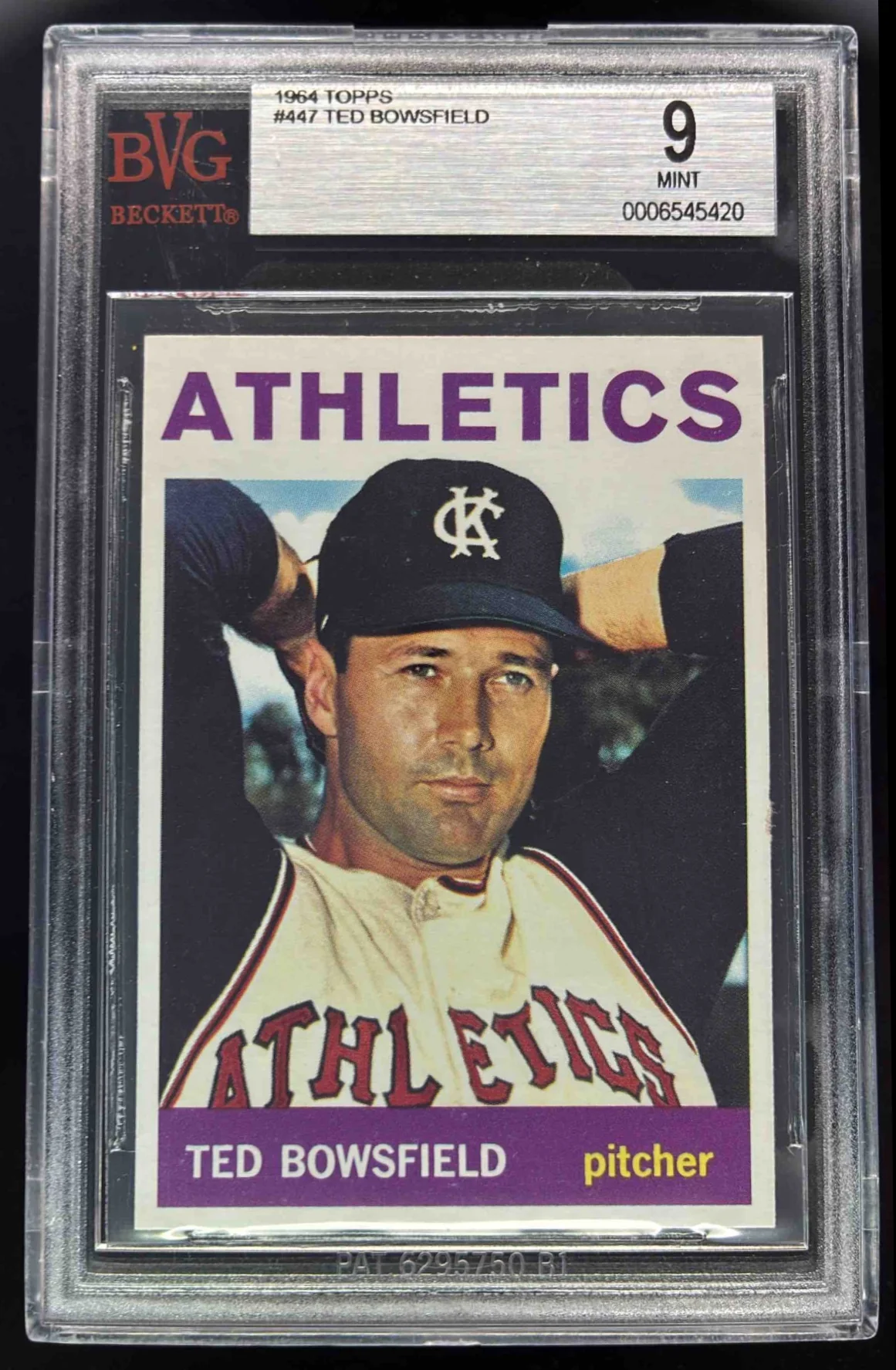 1964 Topps #447 Ted Bowsfield BGS 9
