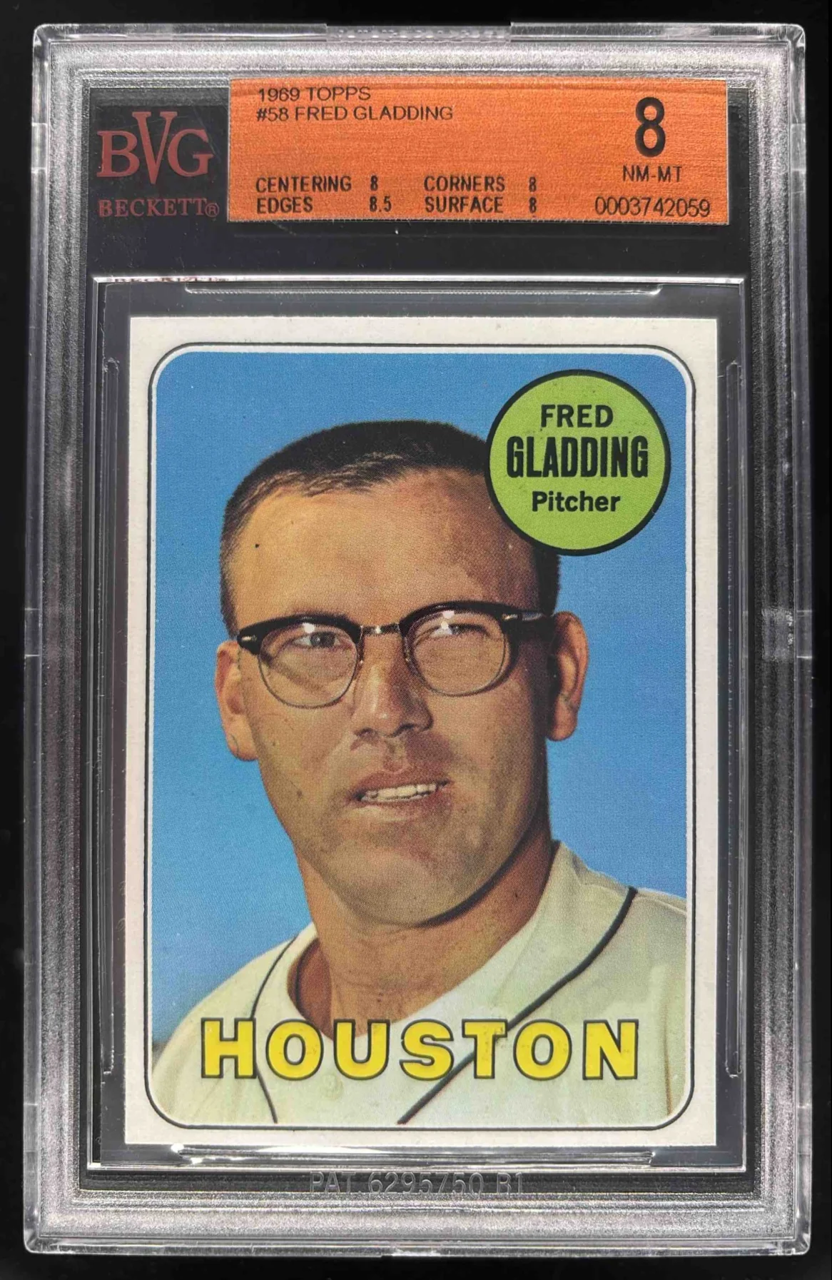 1969 Topps #58 Fred Gladding BGS 8