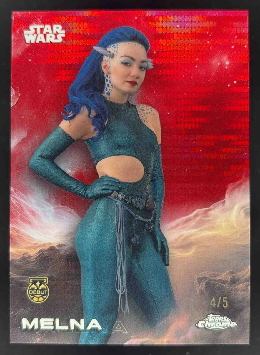 2025 Topps Chrome Star Wars Red Pulsar Refractor #135 Melna /5