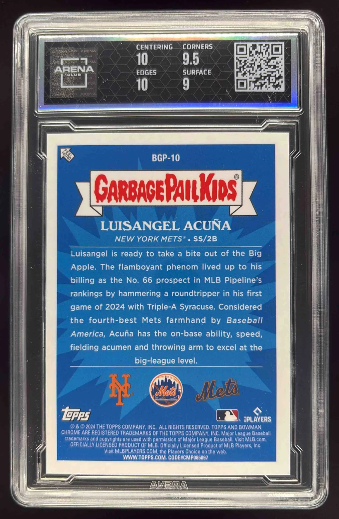 2024 Bowman Chrome GPK Mega Box Orange Mojo #BGP10 Big Apple Acuna /25 Arena 9.5 - Image 2