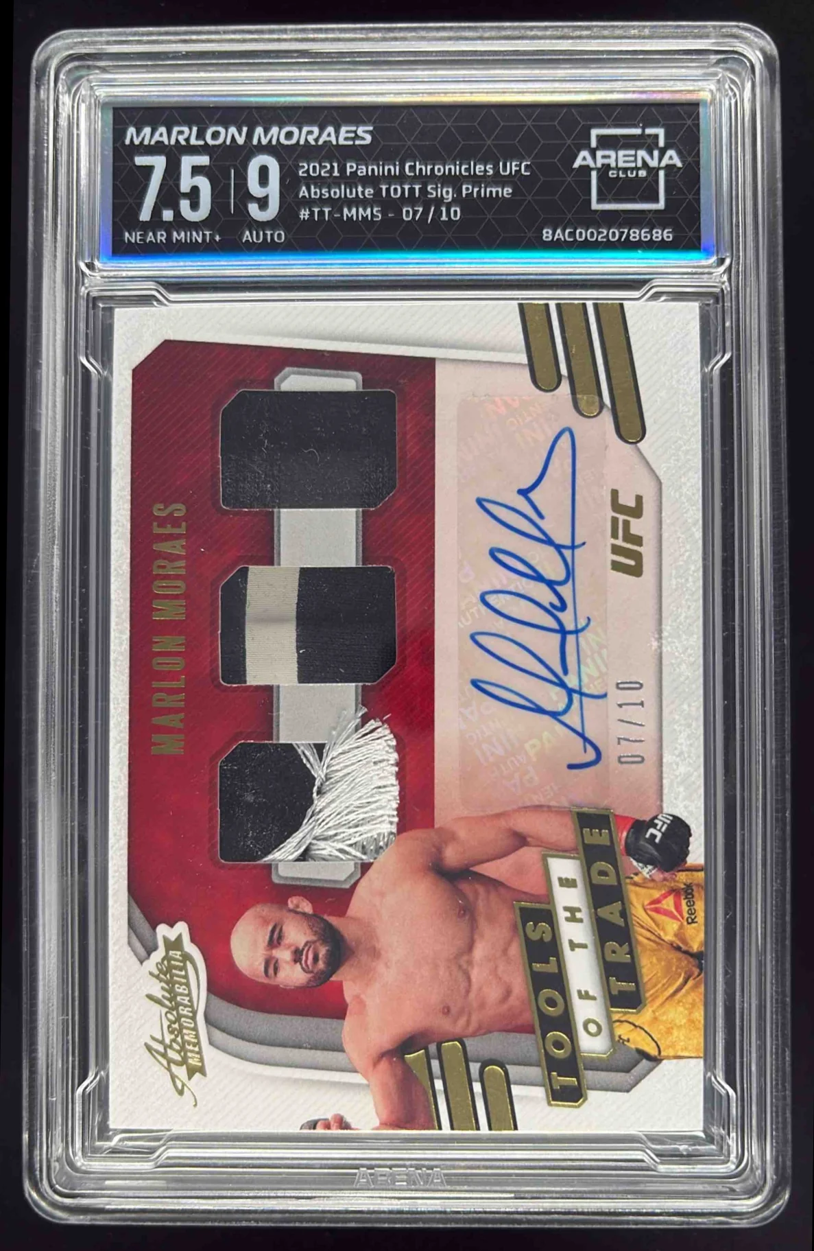 2021 Chronicles UFC Absolute TOTT Prime #TT-MMS Marlon Moraes Auto /10 Arena 7.5