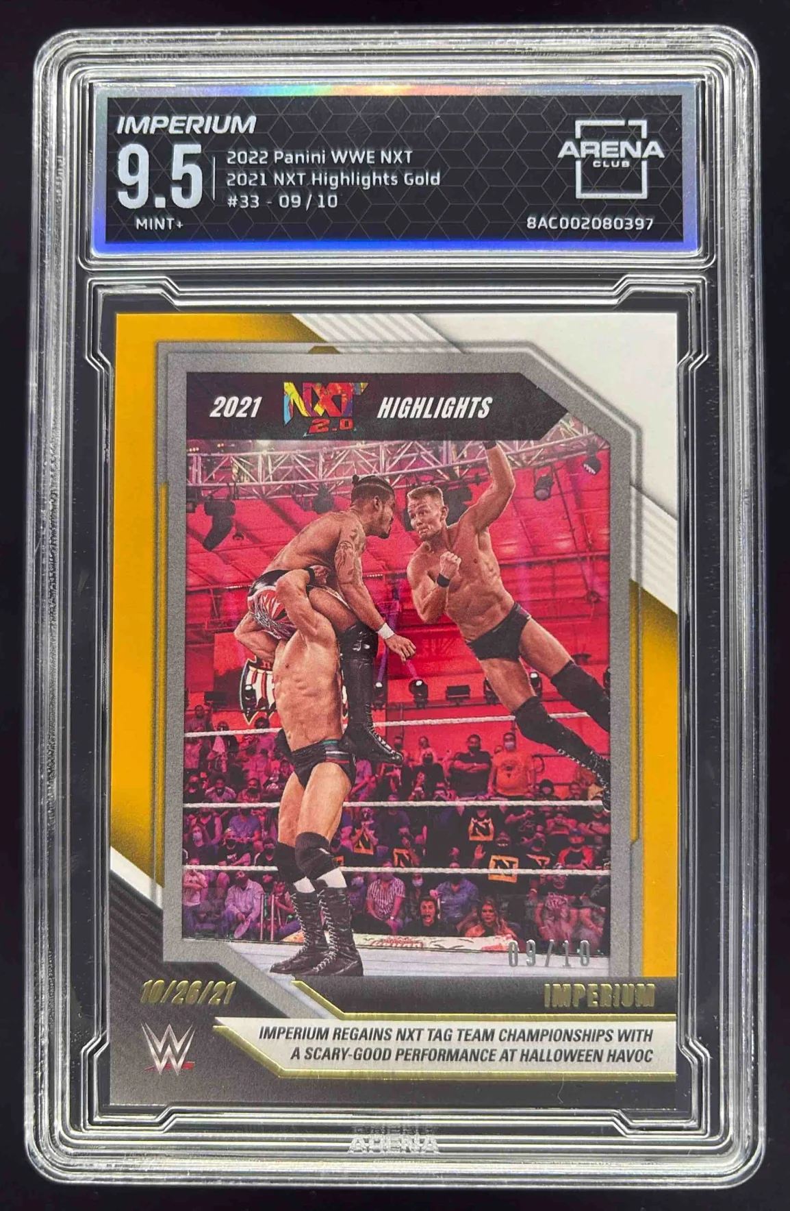 2022 Panini NXT WWE Highlights Gold Fabian Aichner Ludwig Kaiser /10 Arena 9.5
