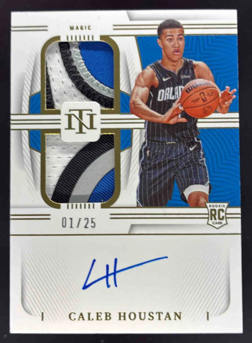 2022-23 National Treasures Rookie Materials Dual Prime Caleb Houstan RC Auto /25