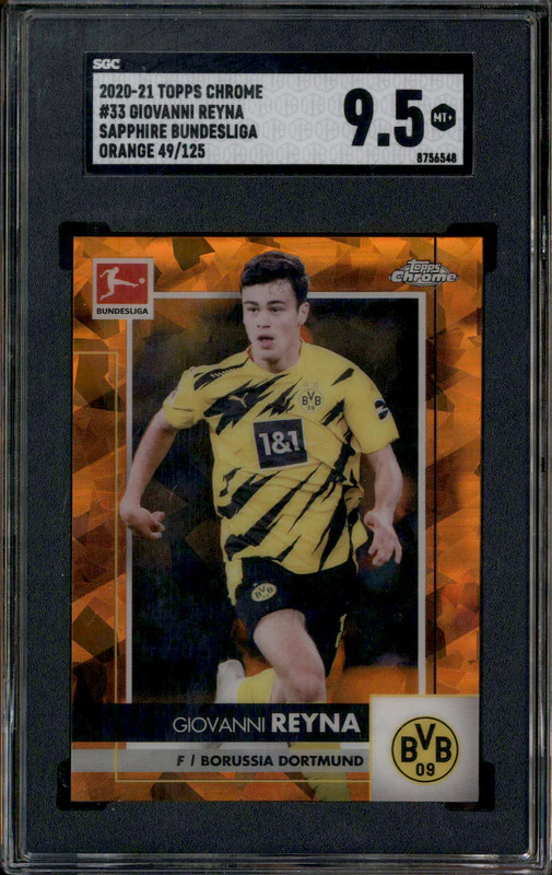 2020 Topps Chrome Sapphire Orange #33 Giovanni Reyna /125 SGC 9.5