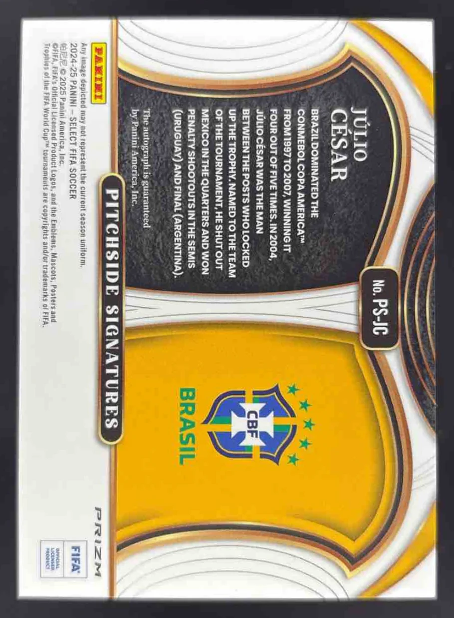2024-25 Panini Select FIFA Pitchside Signatures #PS-JC Julio Cesar Auto - Image 2