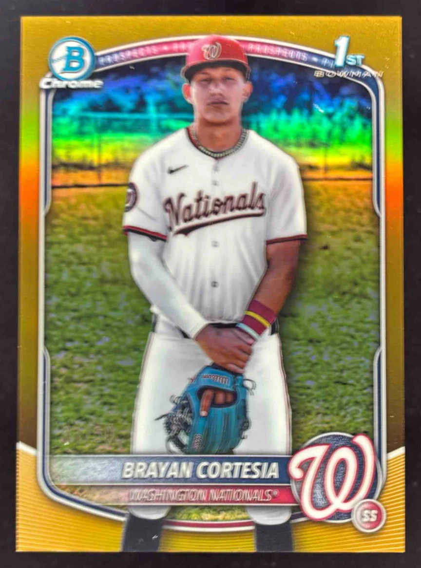 2025 Bowman Chrome Prospects Gold Refractor #BCP-211 Brayan Cortesia RC /50