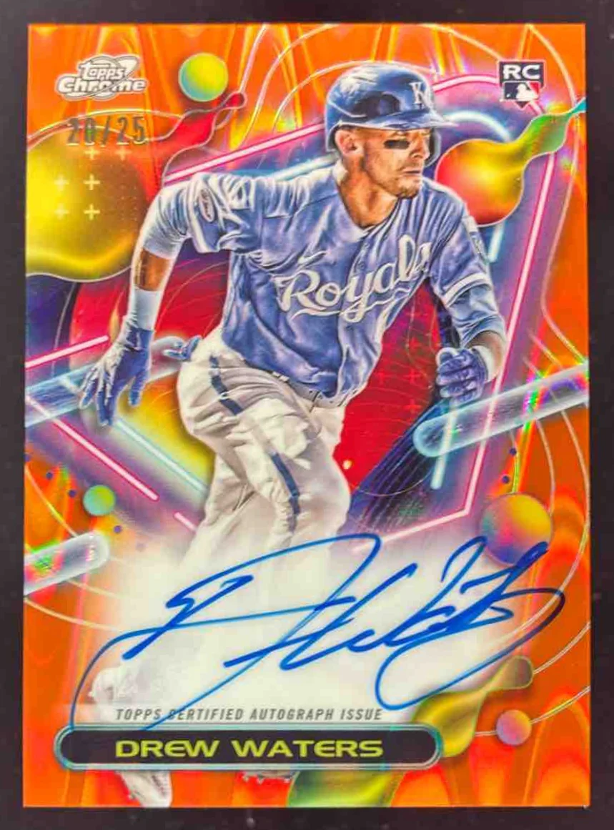 2023 Topps Cosmic Chrome Orange Galactic Refractor #DW Drew Waters RC Auto /25