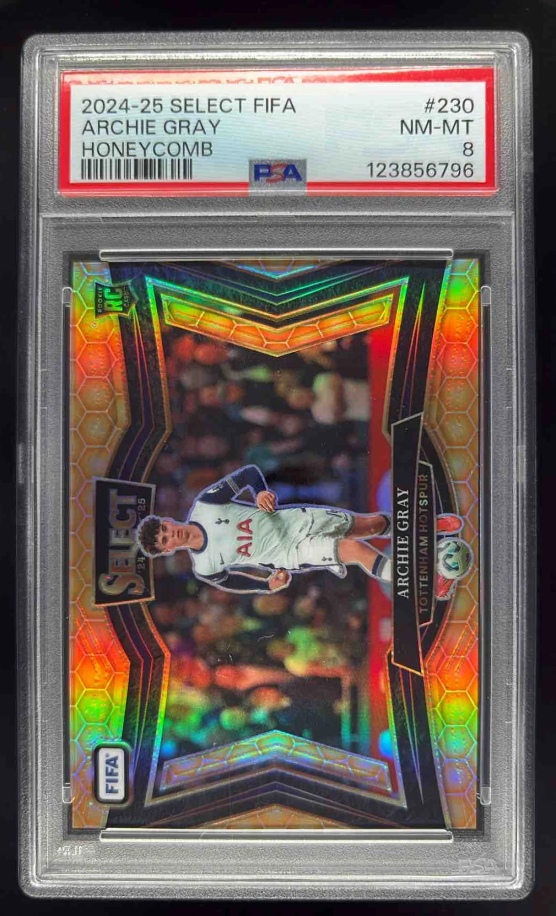2024-25 Panini Select FIFA Field Honeycomb #230 Archie Gray RC PSA 8