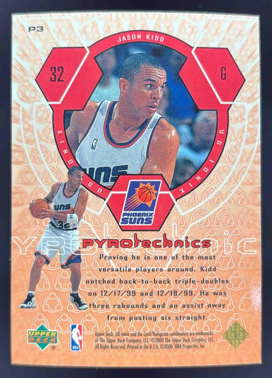 1999-00 Upper Deck Ionix Pyrotechnics #P3 Jason Kidd - Image 2