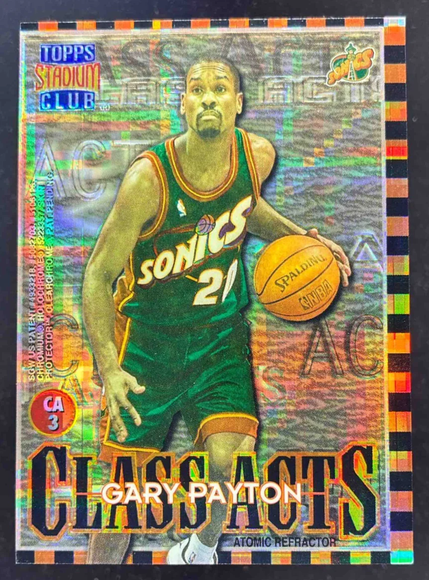 1996-97 Stadium Club Class Acts Atomic Refractors #CA3 Brent Barry Gary Payton