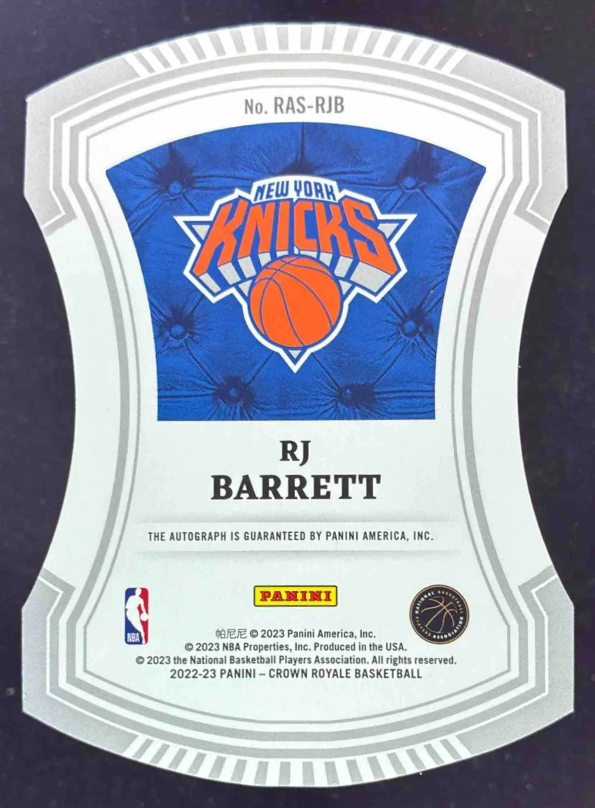 2022 Crown Royale Regal Achievements Signatures #RAS-RJB RJ Barrett Auto /49 - Image 2