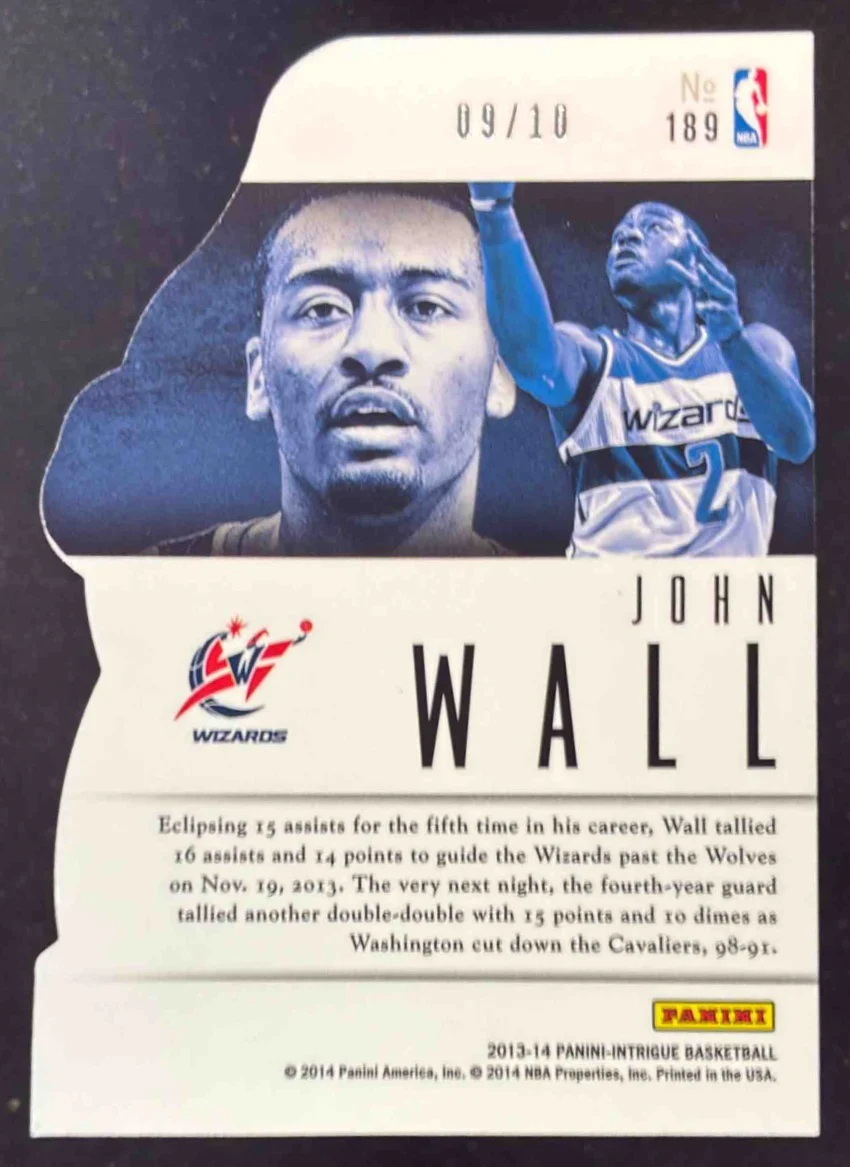 2013-14 Panini Intrigue Intriguing Players Die Cuts Gold #189 John Wall /10 - Image 2