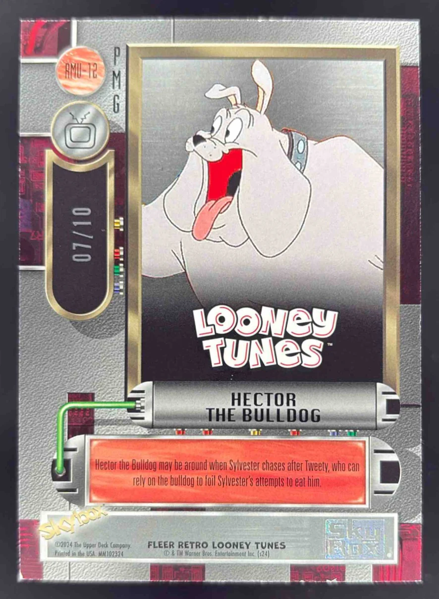 2024 Fleer Retro Looney Tunes Retro Precious Gems Green Hector the Bulldog /10 - Image 2