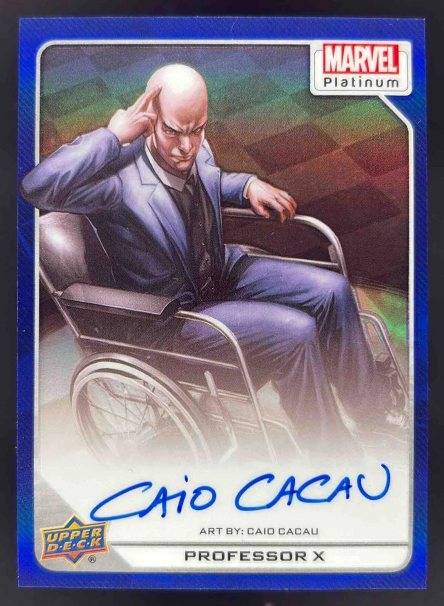 2023 Upper Deck Marvel Platinum Blue Rainbow Autographs #62 Professor X Auto /25