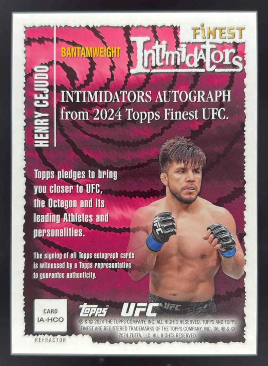 2024 Topps Finest UFC Intimidators Refractors #IA-HCO Henry Cejudo Auto /99 - Image 2