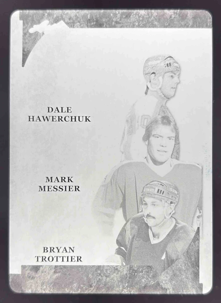 2023 Leaf Triple Relic Plate Black Dale Hawerchuk Mark Messier Trottier 1/1