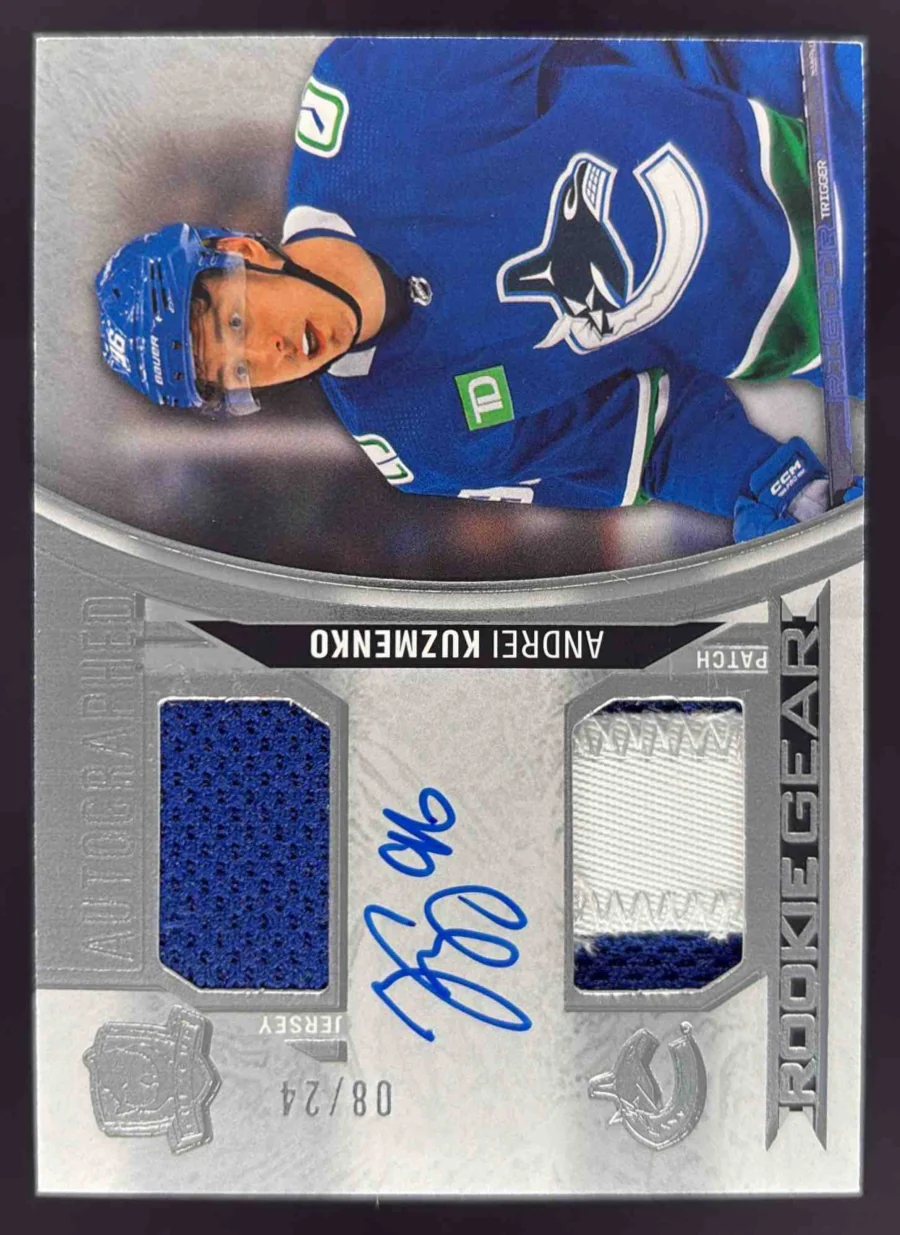 2023 Upper Deck The Cup Autographed Rookie Gear #RG-AK Andrei Kuzmenko Auto /24