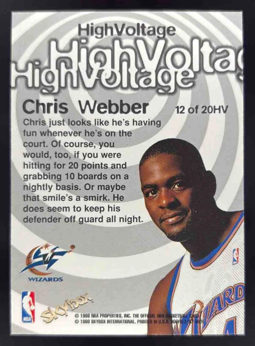 1997-98 Hoops High Voltage #12HV Chris Webber - Image 2