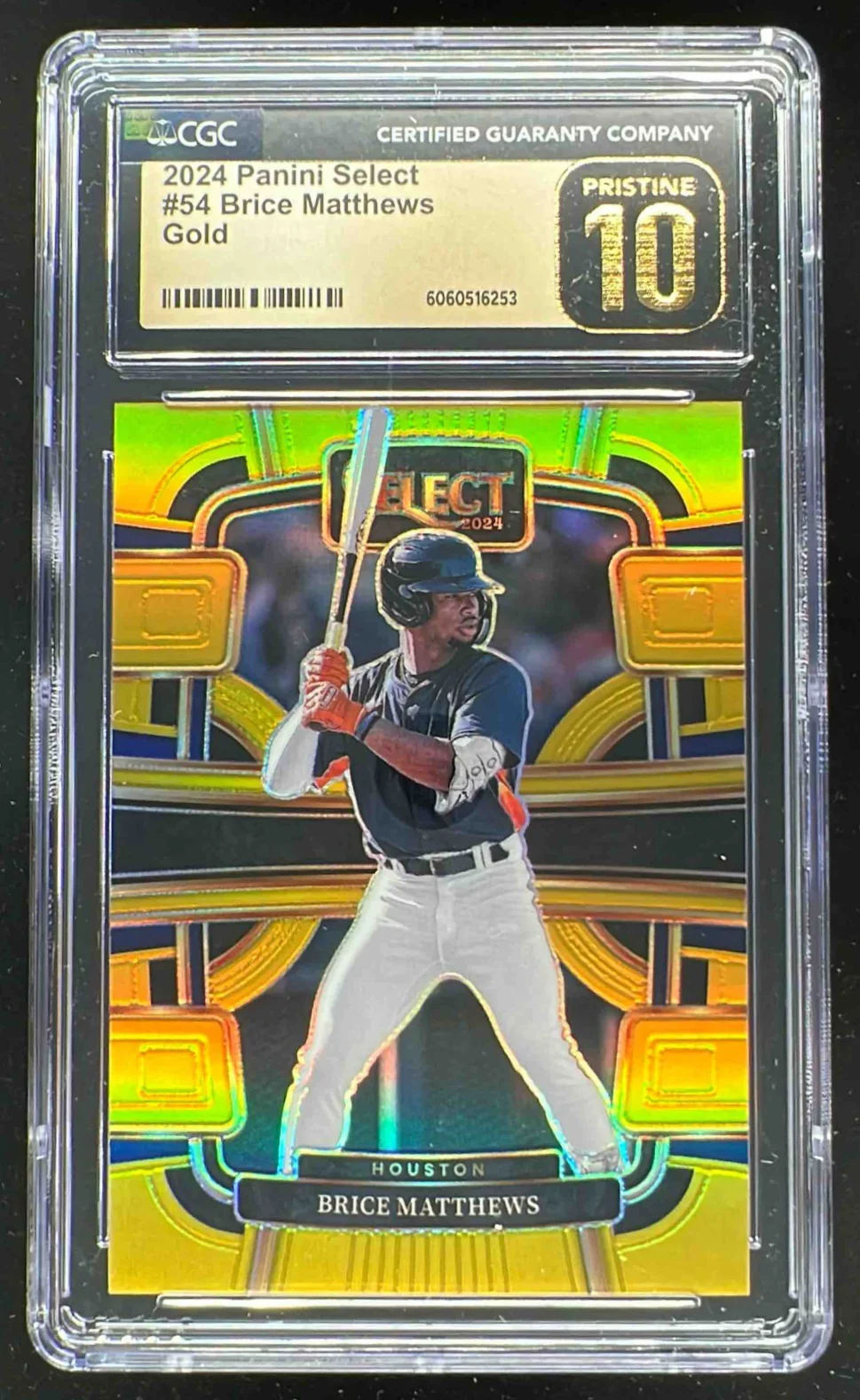 2024 Panini Select Concourse Gold Prizm #54 Brice Matthews /10 CGC 10