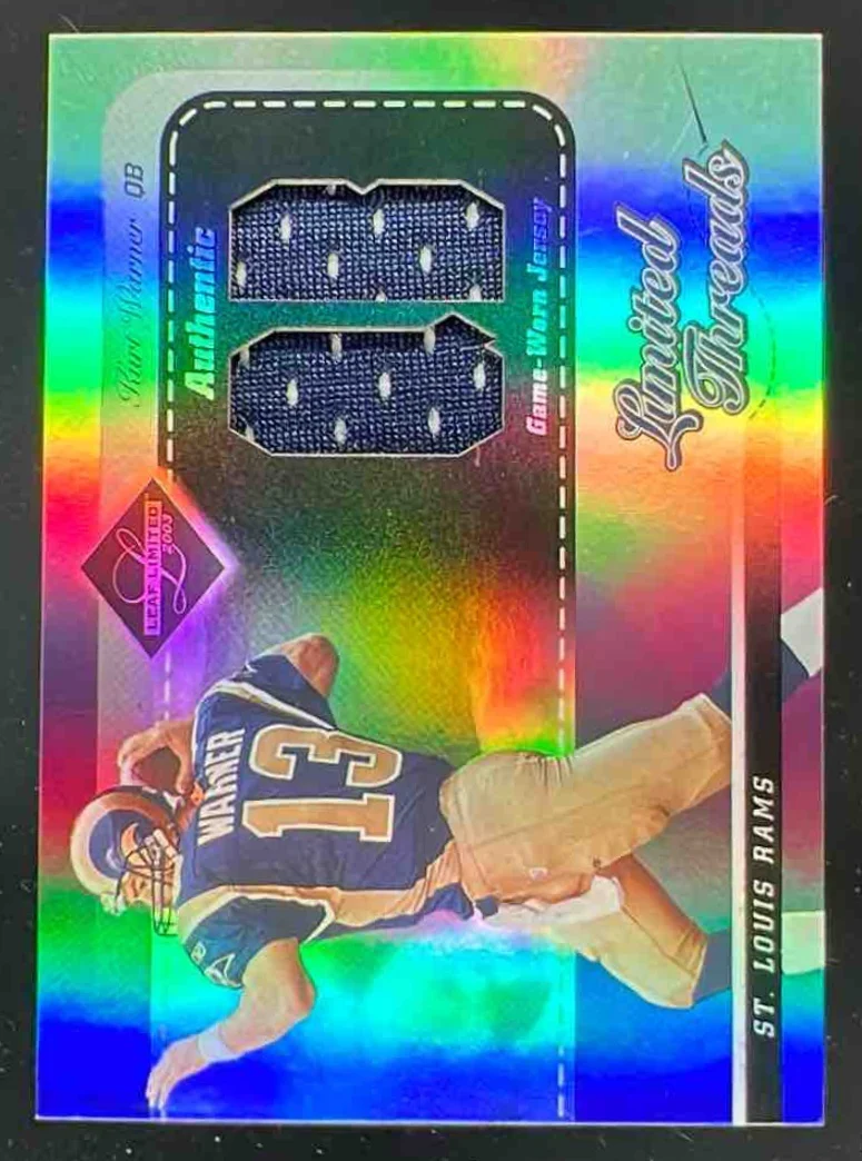2003 Leaf Limited Threads Positions #LT-64 Kurt Warner /75